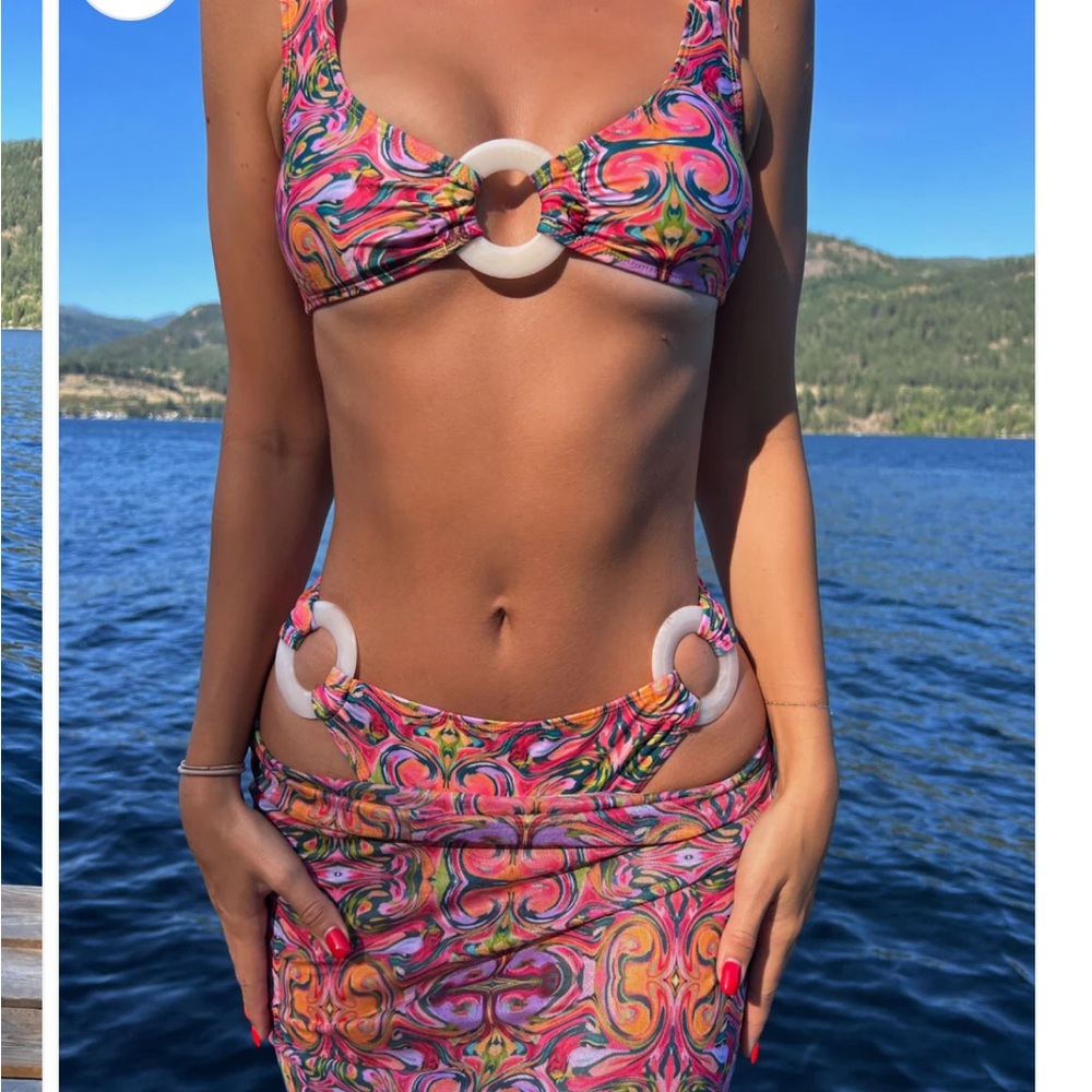 Strawberry Milk Mob Full Bikini Set with Cover